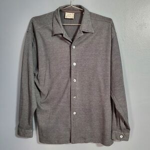 PFM Principles for Men Gray Long Sleeve Button Down Shirt Size M